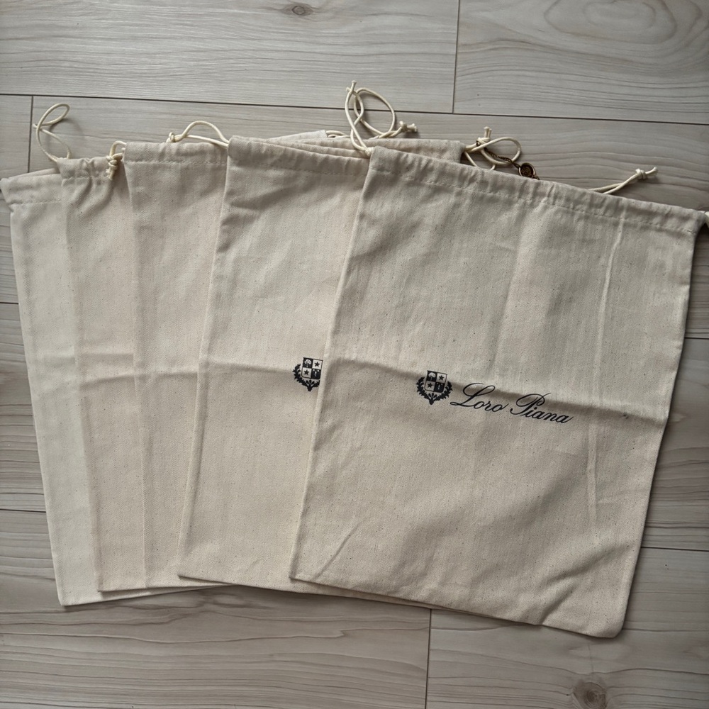 Loro Piana Cotton Drawstring Dust Bags - Natural